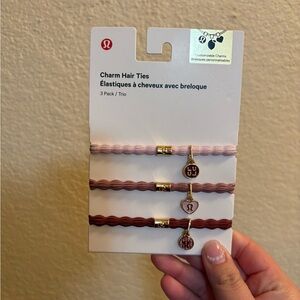 lululemon athletica Pink and Brown Charm Hair Ties
